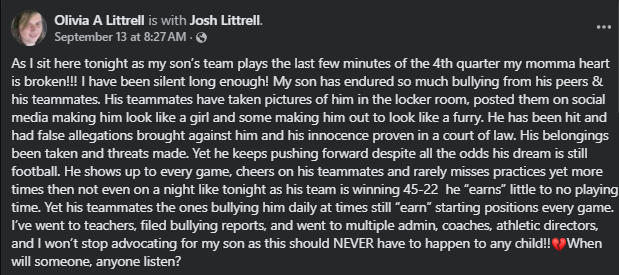 A Young Athlete's Fight Against Relentless Bullying and Institutional Neglect