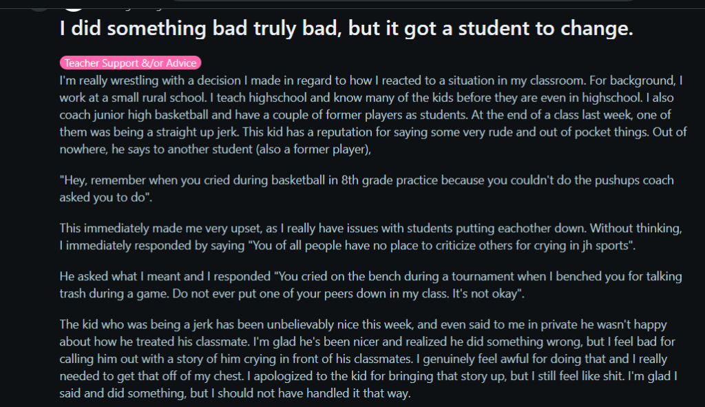Coach's Impromptu Intervention Sparks Reflection on Bullying and Accountability