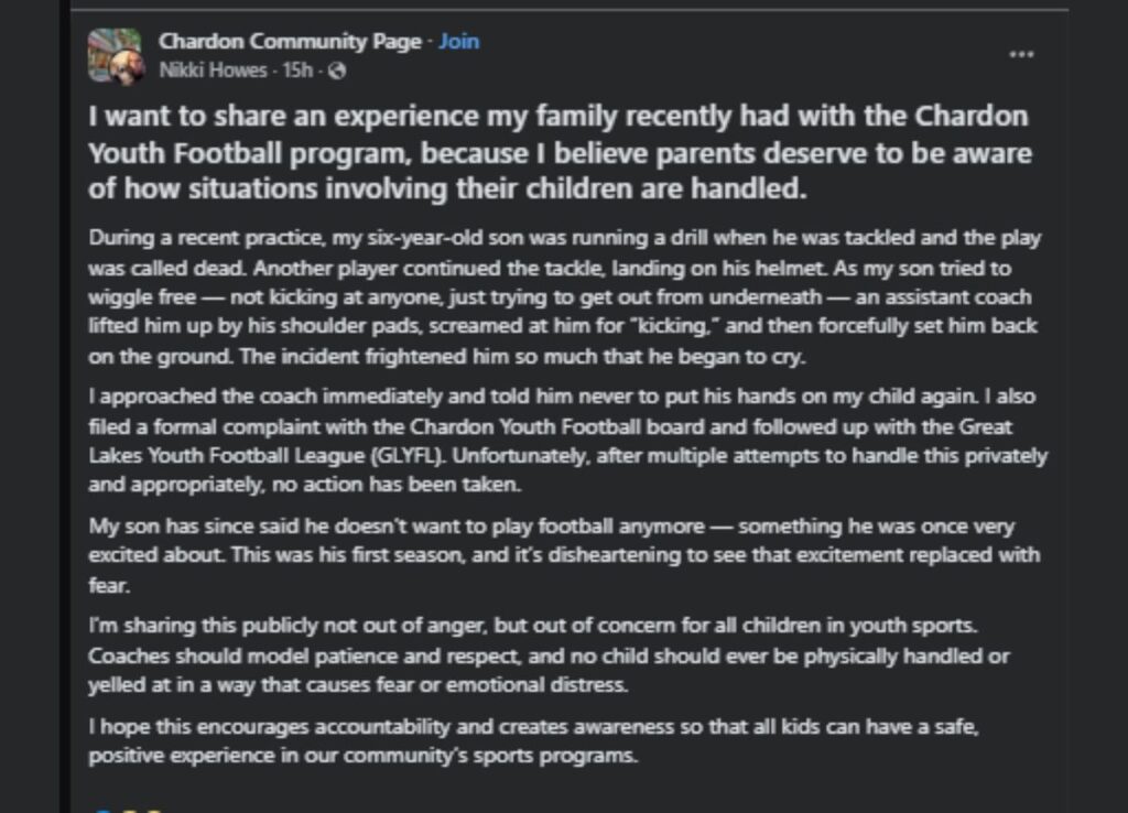 Young Football Player Traumatized After Harsh Coaching Incident
